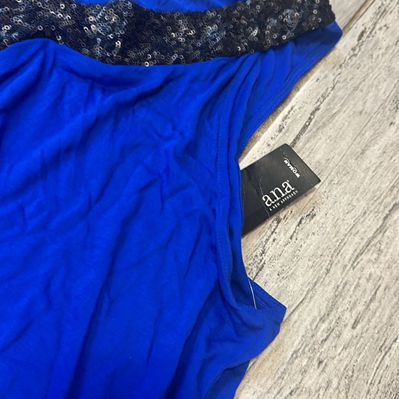 ANA Women’s Colbalt Blue and Black Sequin Dress Tank 2X - Picture 4 of 4